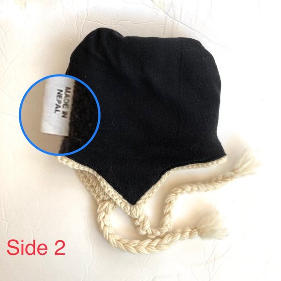 Nepal Fair Isle Heavy Wool Knit Sherpa Hat OS Fleece Lined Ear Flap Long Tassel - Picture 9 of 12